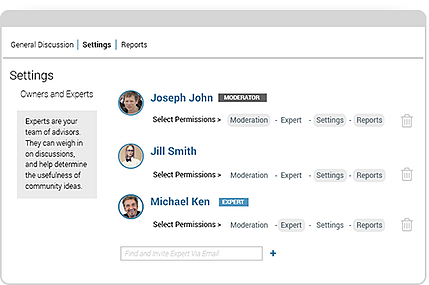 Experts and Moderators