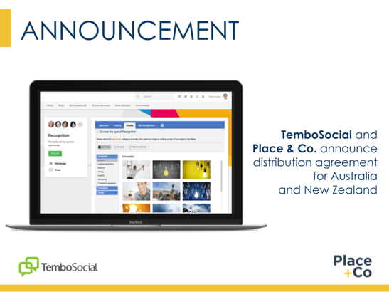 TemboSocial and Place + Co announce distribution agreement for Australia and New Zealand.-1