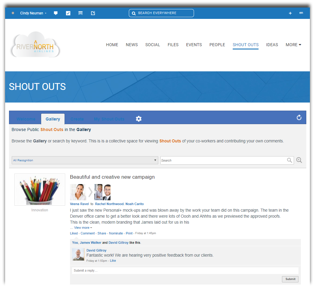 TemboSocial Recognition for Igloo