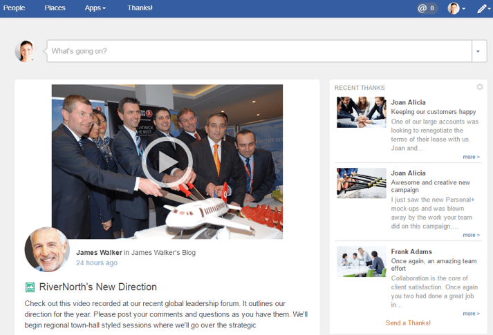 TemboSocial Recognition Homepage Feed
